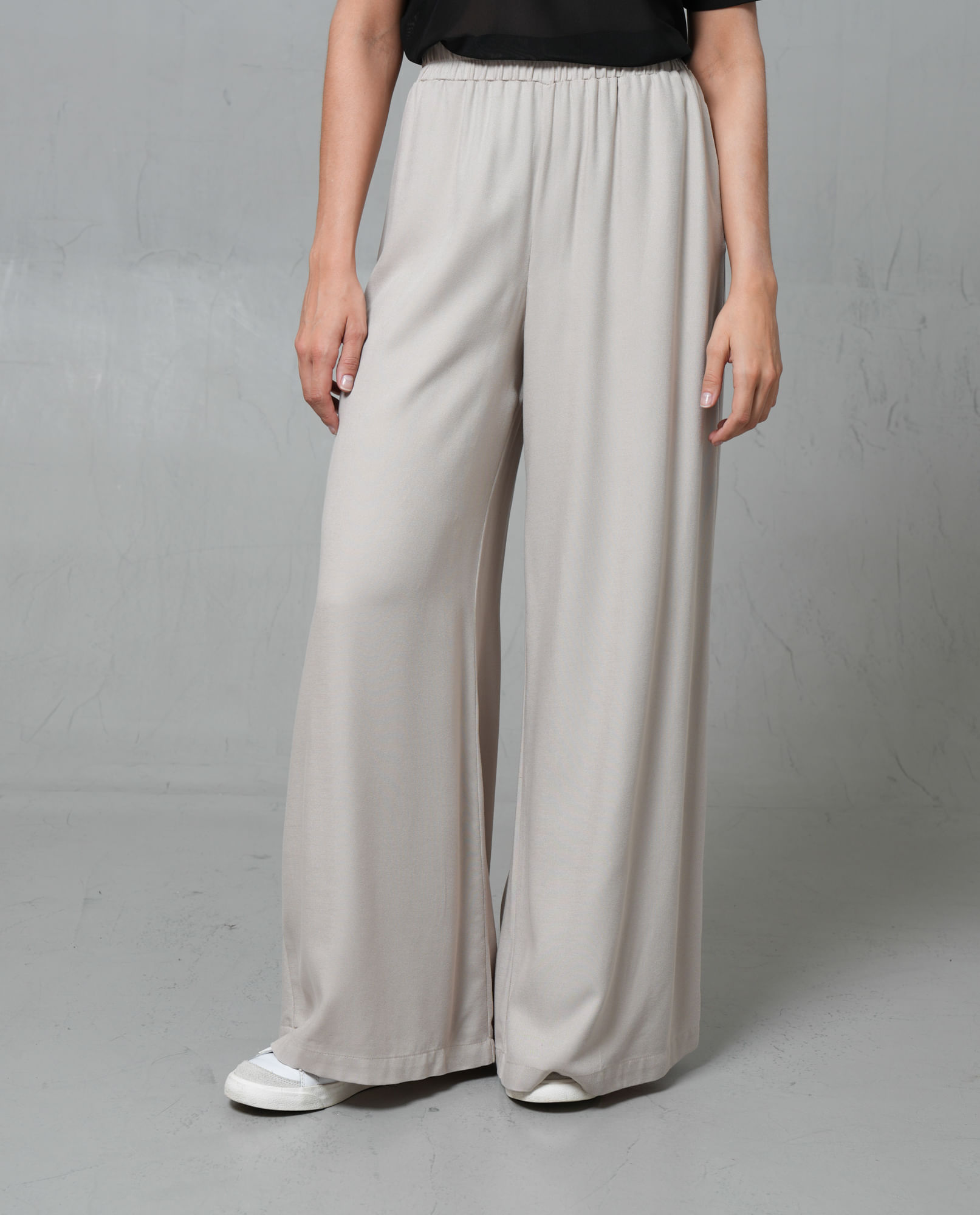 Pantalón Palazzo con pretina elástica para mujer