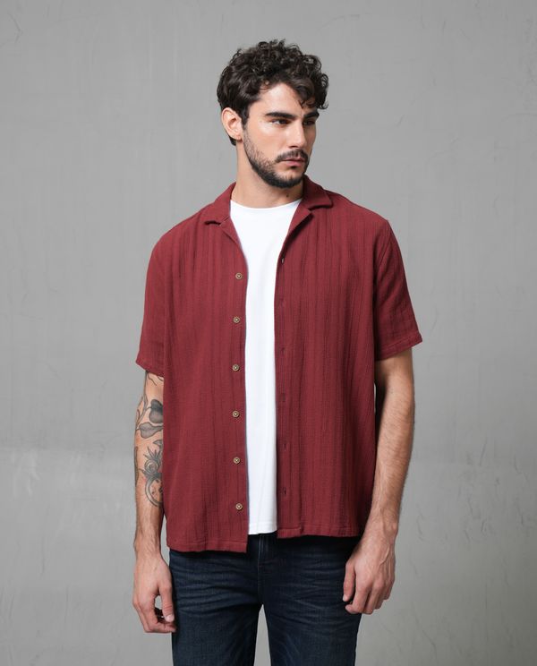 Camisa manga corta con textura para hombre