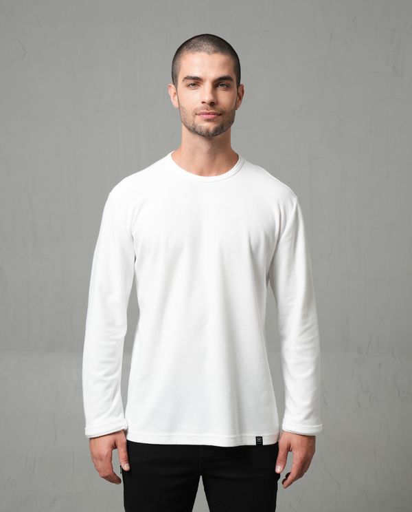 Camiseta manga larga con textura para hombre