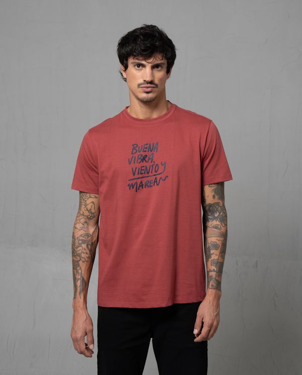 Camiseta estampada en frente para hombre