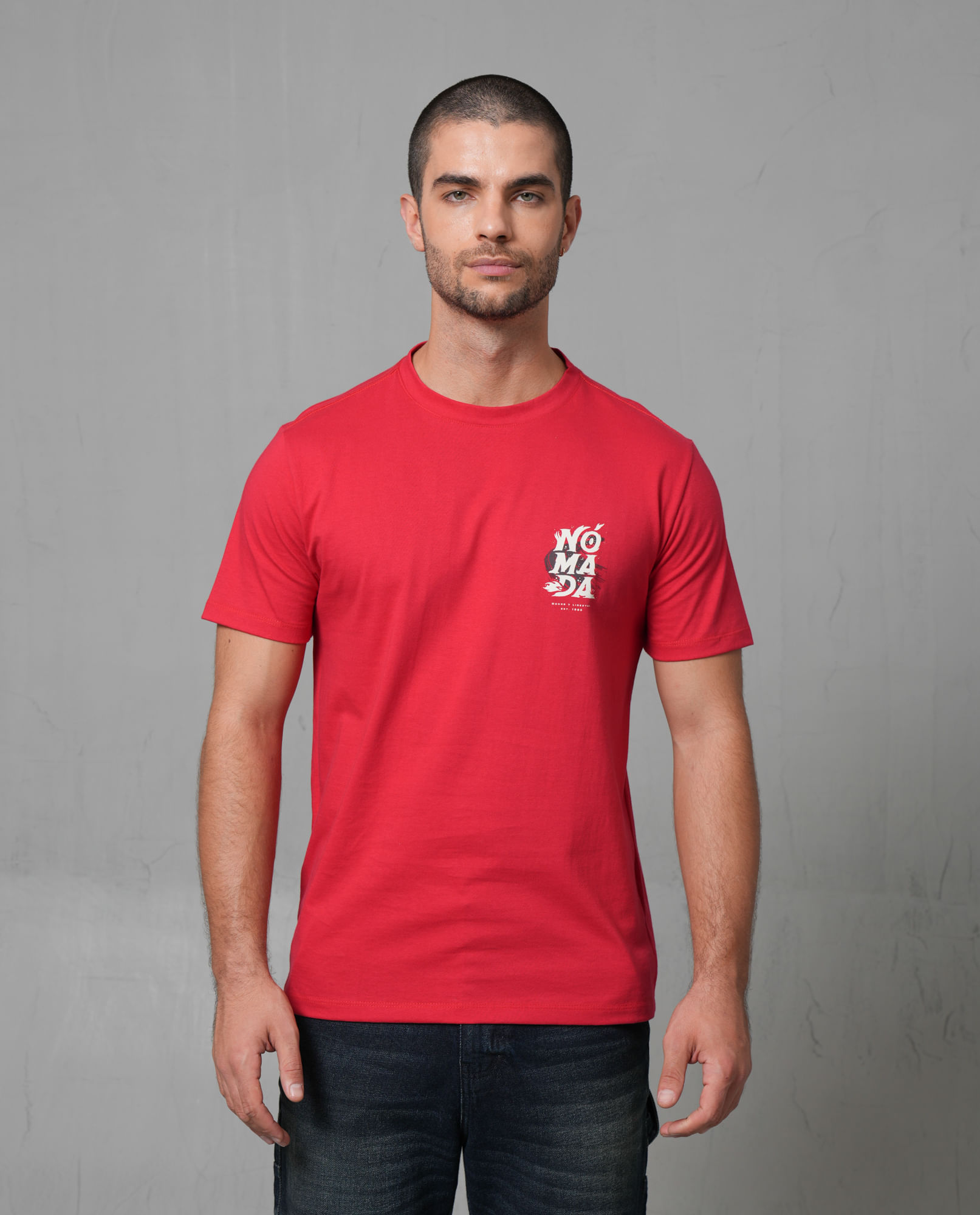 Camiseta manga corta estampada para hombre