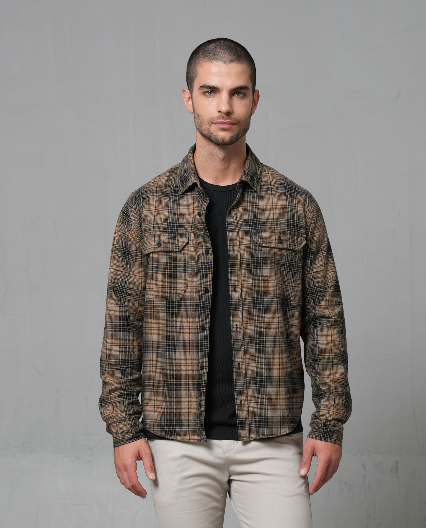 Camisa tipo leñadora en algodón 100% para hombre