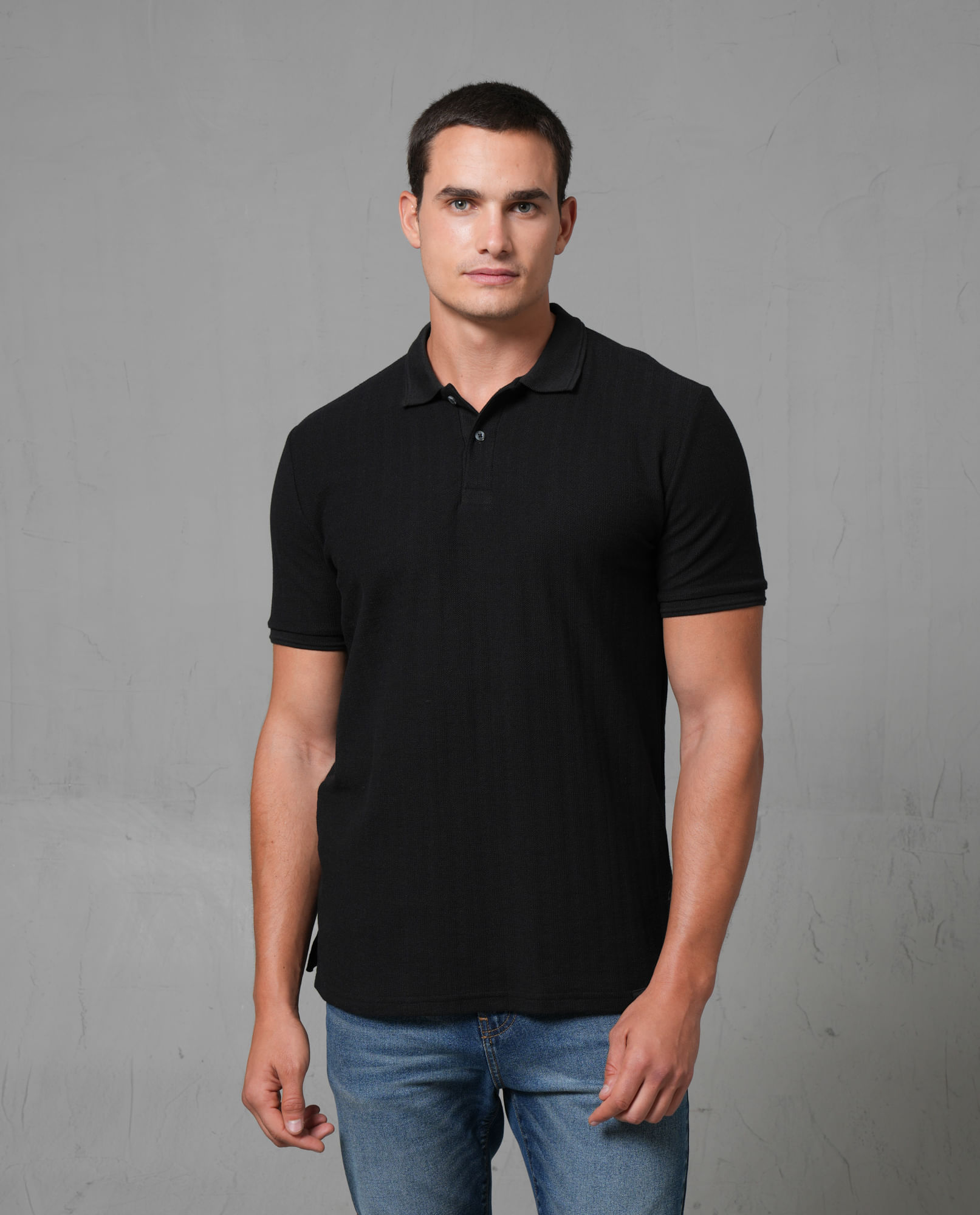 Polo Comfort de tela con textura para hombre